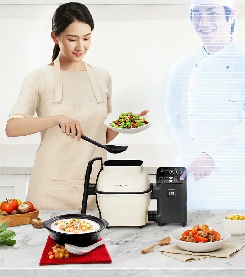 Fanlai M1 Máquina de cozinhar automática Máquina de arroz frito Wok Robô de cozinha inteligente 220V