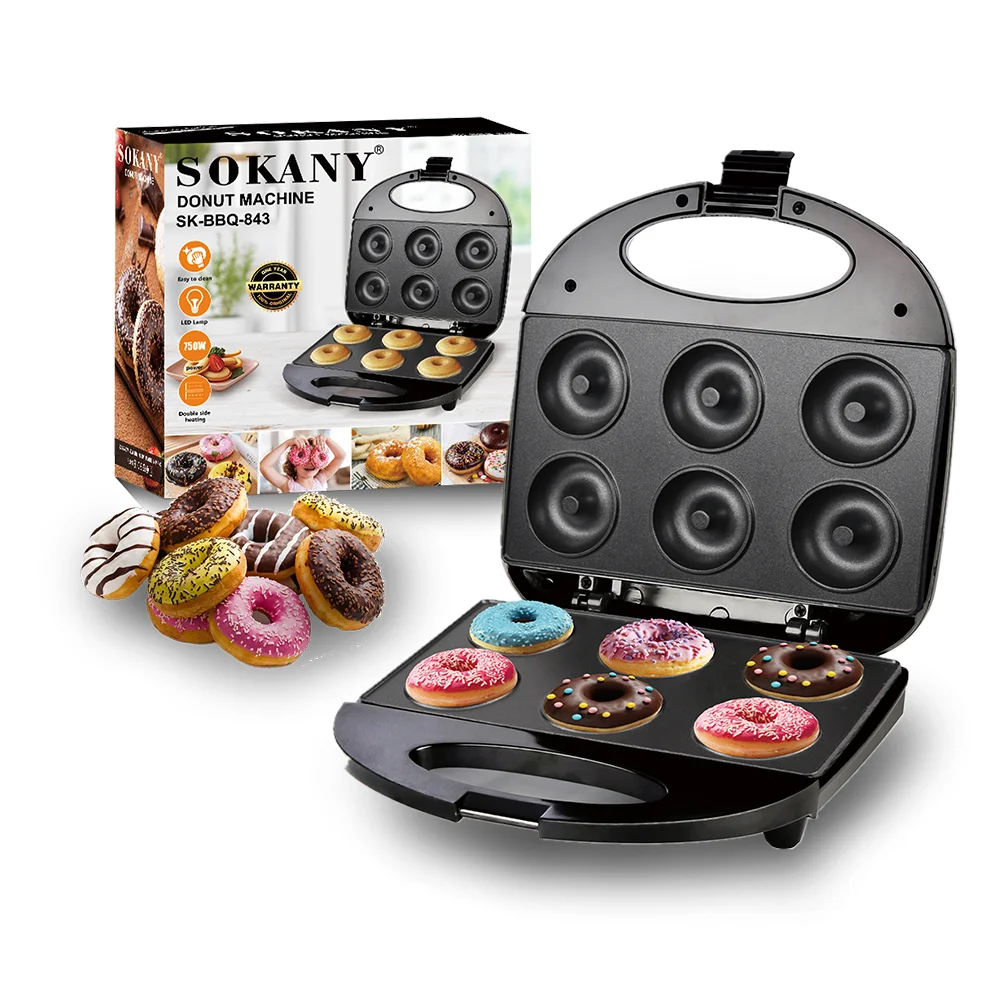 

Electric Donut Maker Non-Stick Surface Automatic Heating Egg Cake Baking Machine Breakfast Snack Desserts Maker Oven 110V/220V