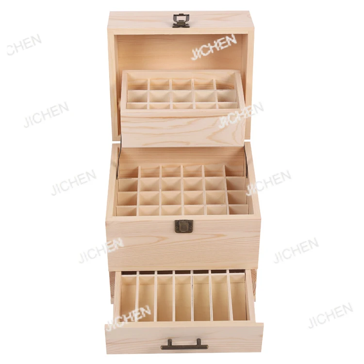 

59 Grid Level 3 Space Savings Wooden Storage Boxes Case Essential Oil Storage Case box Multi-Tray