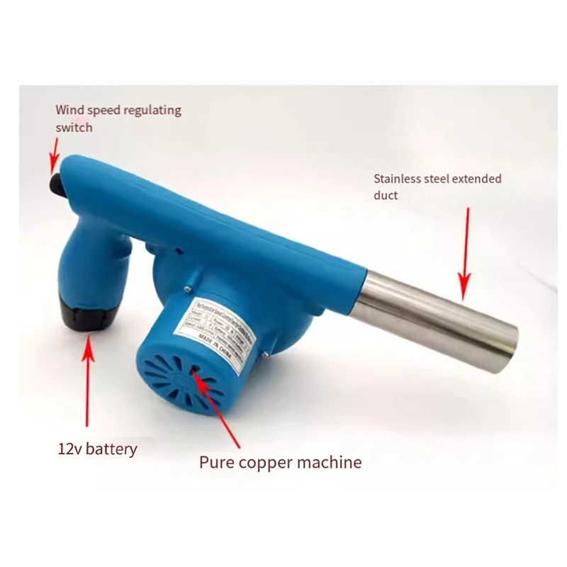 Ventilador de barbacoa portátil, soplador de aire Turbo para parrilla, 5000R, 5000MA, recargable para estufa de fuego, enchufe estadounidense