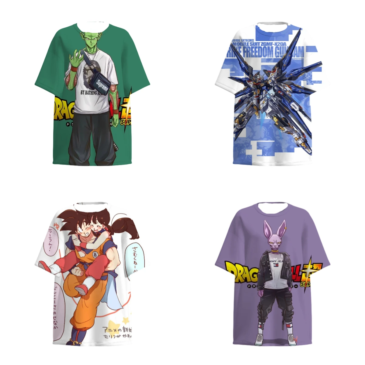 25/26 mais recente verão quente fãs de anime dragon ball uma peça demon slayer naruto 3d impresso grande na moda masculina rua camiseta