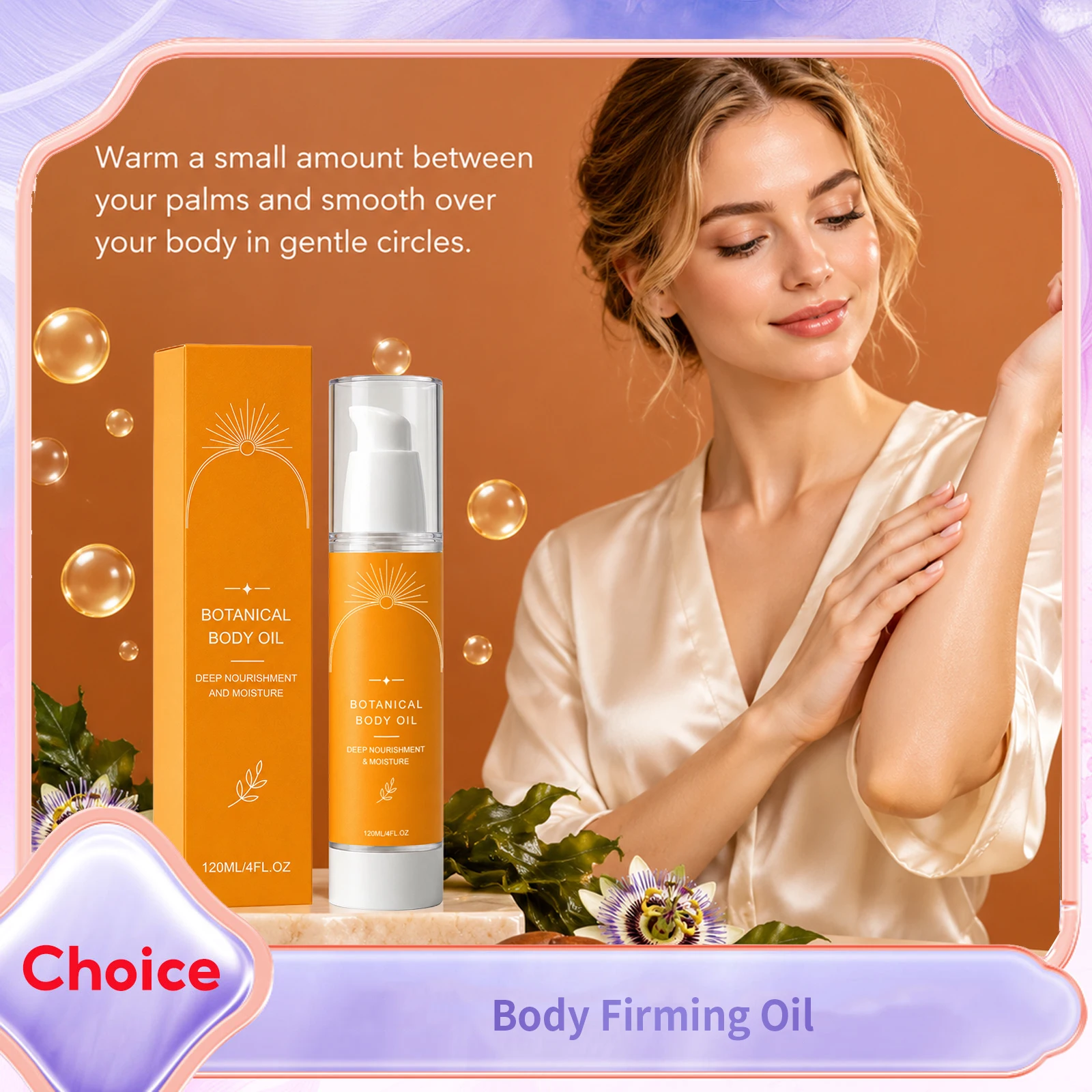 Passionflower Seed Botanical Body Oil Natural Plant Extracts Hydrating Lifting Improve Dryness Crack Firming Muscle Massage Oils