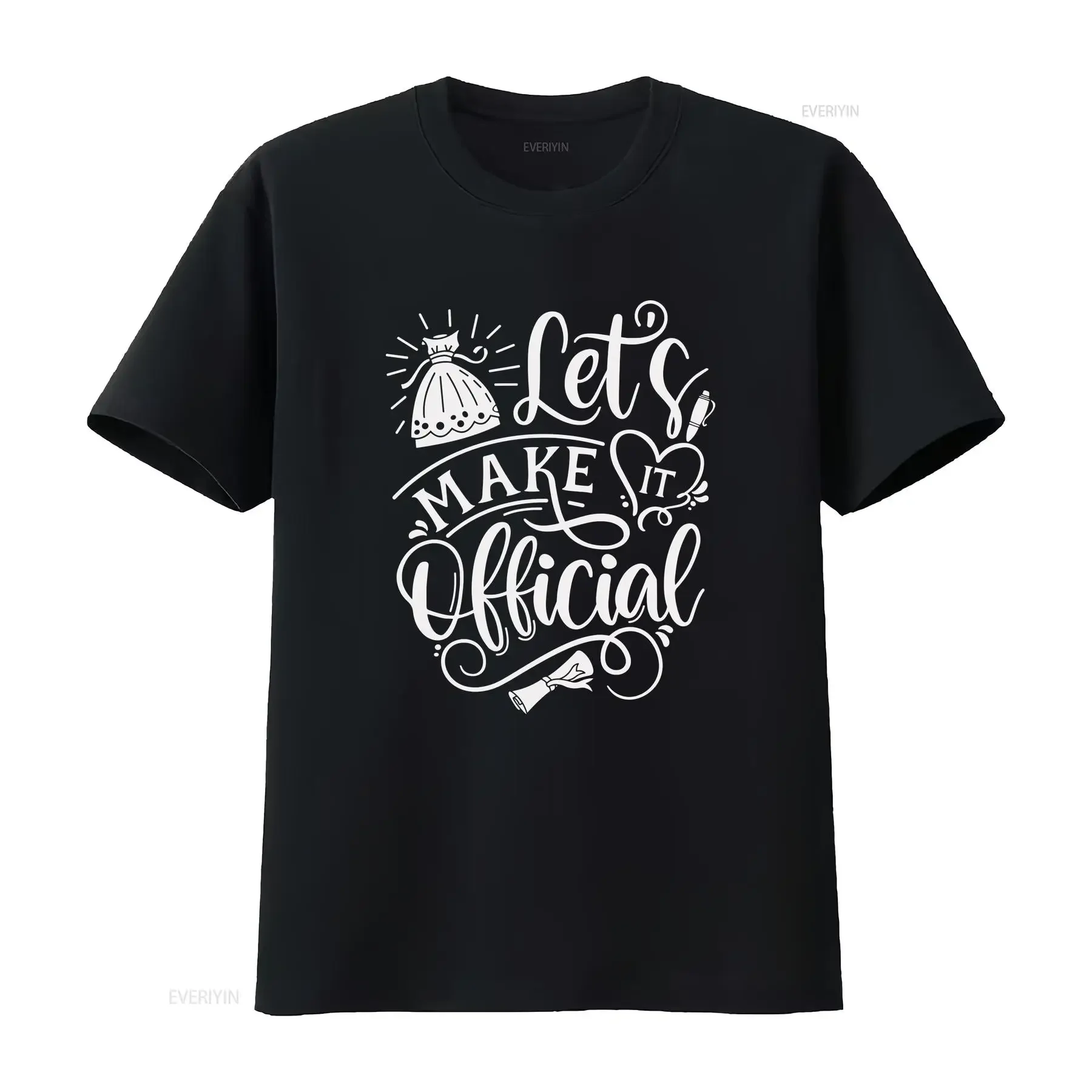 Lets Make It Official Wedding OfficianT T Shirt for Vendor Thank you from Bride Groom vintage Washed graphic Casual Slightly