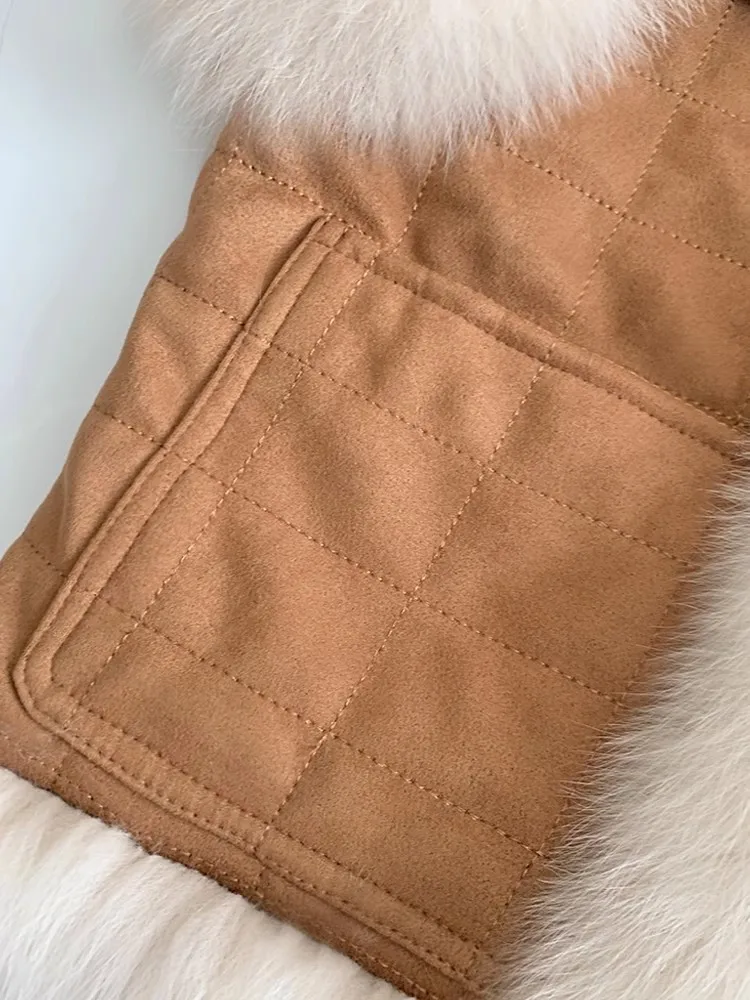 2025 ملابس نسائية موضة تقليد فرو الثعلب سترة شتاء جديد 1125 #5