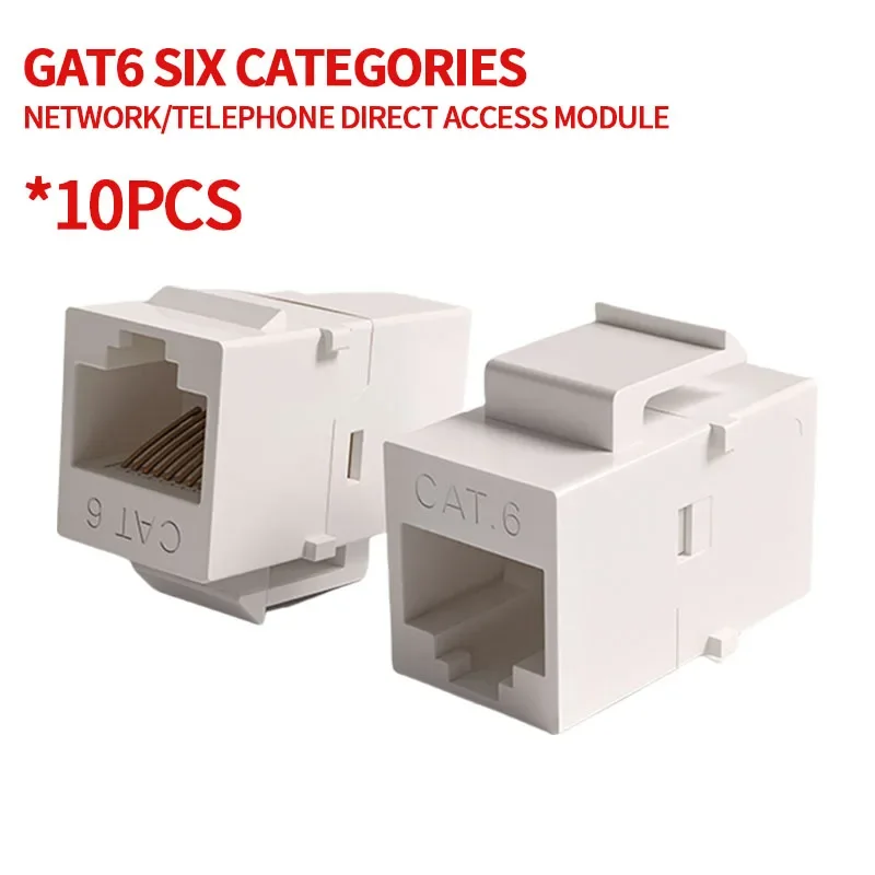 

10PCS CAT6 6 Class Network Socket Modules Easy Install, Direct Through - Connection, High Quality for Stable Internet