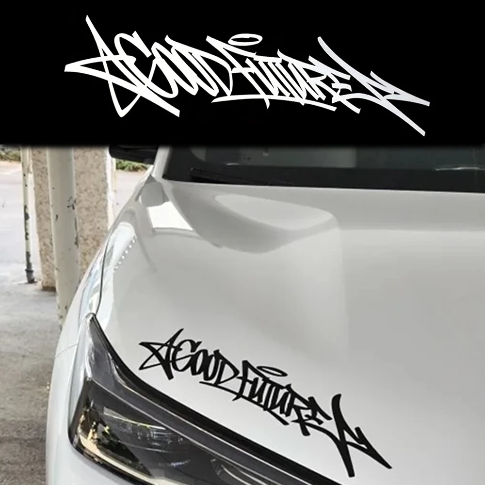 1Pc GOODFUTURE Handwritten Vinyl Sticker Fit Car Motorcycle Windshield Bumper Smooth Surface Waterproof DIY Decor