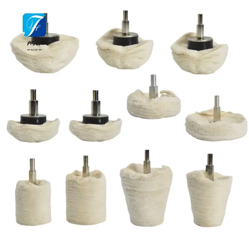 

A55F-11 Pcs Buffing Wheel For Drill Buffer Multi-Specification Buffing Pad Polishing Wheels Kit For Metal Glass Wood Etc