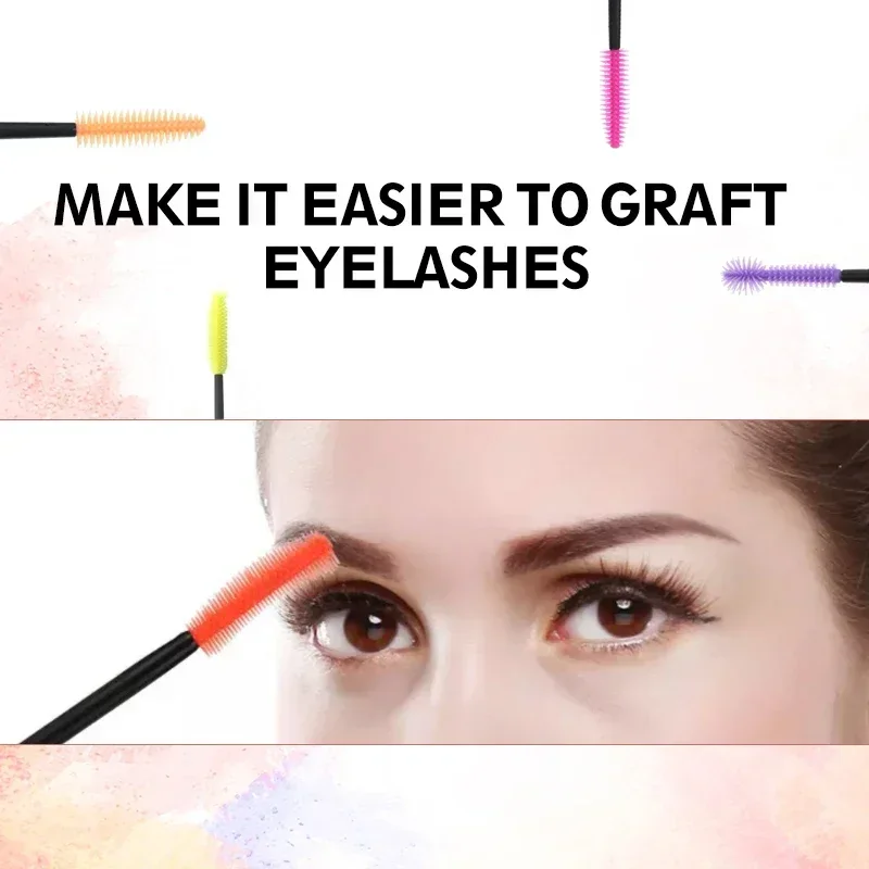 100 SZT. Jednorazowe szczoteczki do rzęs, pędzelki do makijażu, aplikatory do tuszu do rzęs, szczoteczki do rzęs, narzędzie do przedłużania rzęs, kosmetyczne szczoteczki do oczu