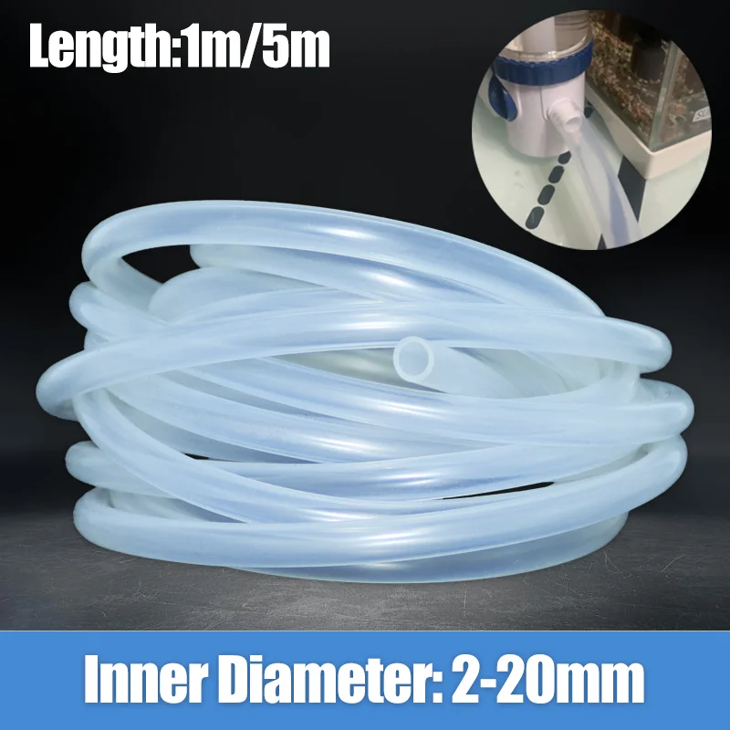 1/5 Meter Silicone Hose High Temperature Nontoxic Food Grade Clear Transparent Pipe 2 5 6 7 8 10 for Faucet Aquarium Garden Tube