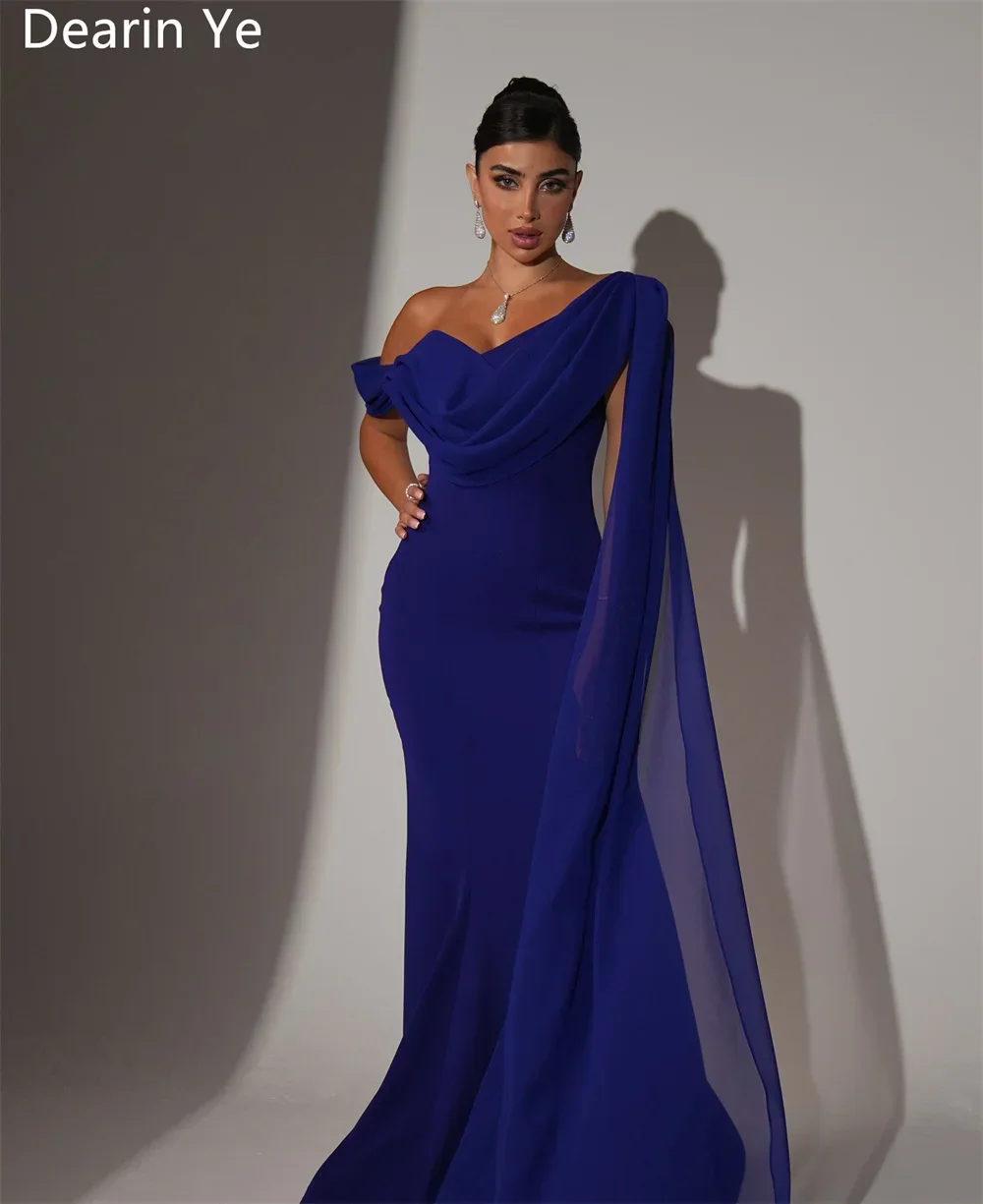 Customized Formal Dress Prom Gown Dearin Off-the-shoulder Mermaid Floor Length Skirts Draped Tulle Bespoke Occasion Dresses Even