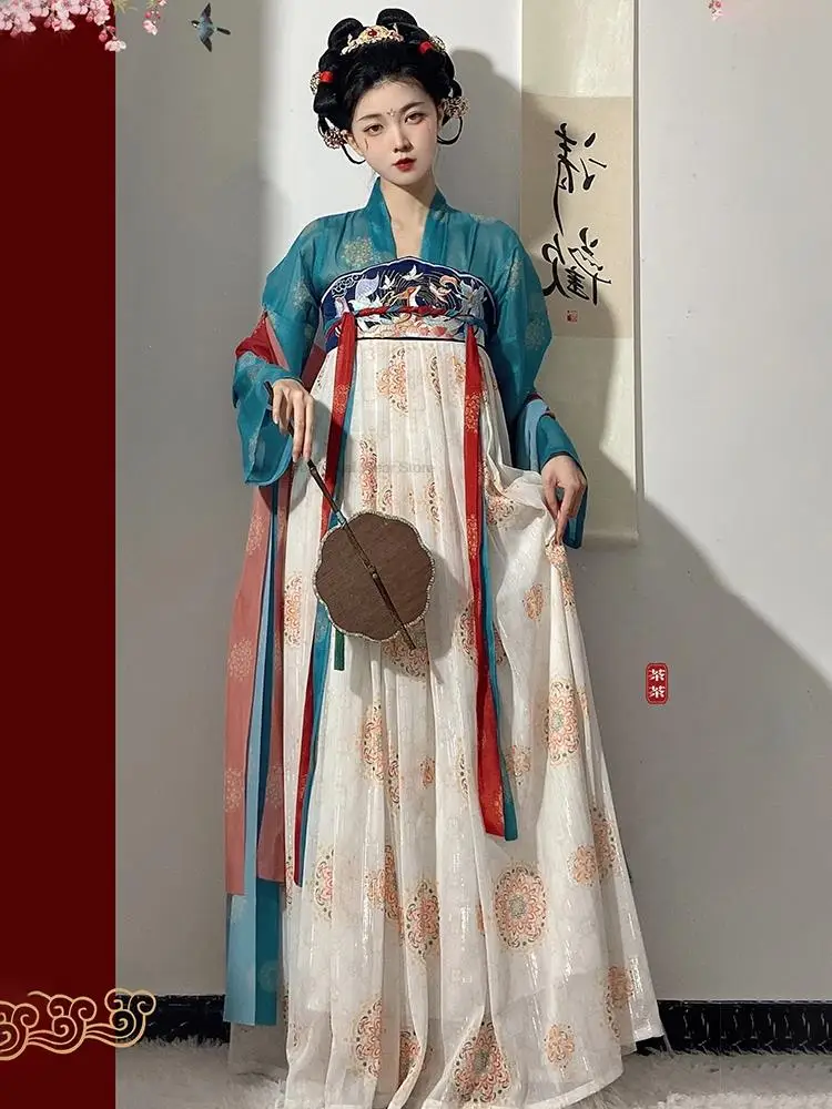 Chinese Stijl Hanfu Tang Dynastie Vrouwelijke Fee Jurk Set Lente Zomer Dagelijks Oosterse Oude Prinses Cosplay Hanfu Jurk Set