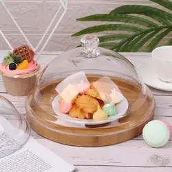 Acrylic Tempered Plastic Food Cover Cake Plate Bread Fruit Display Holder Creative Dust Cover Round Dish Cover Party Decoration