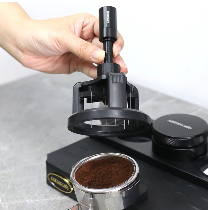 Alikisscafe Espresso-Rührwerk, Verteilungswerkzeug, rotierender Kaffee-Nadelverteiler für 51 mm, 53 mm, 58 mm Siebträger, Barista WDT-Werkzeuge – Detail 10