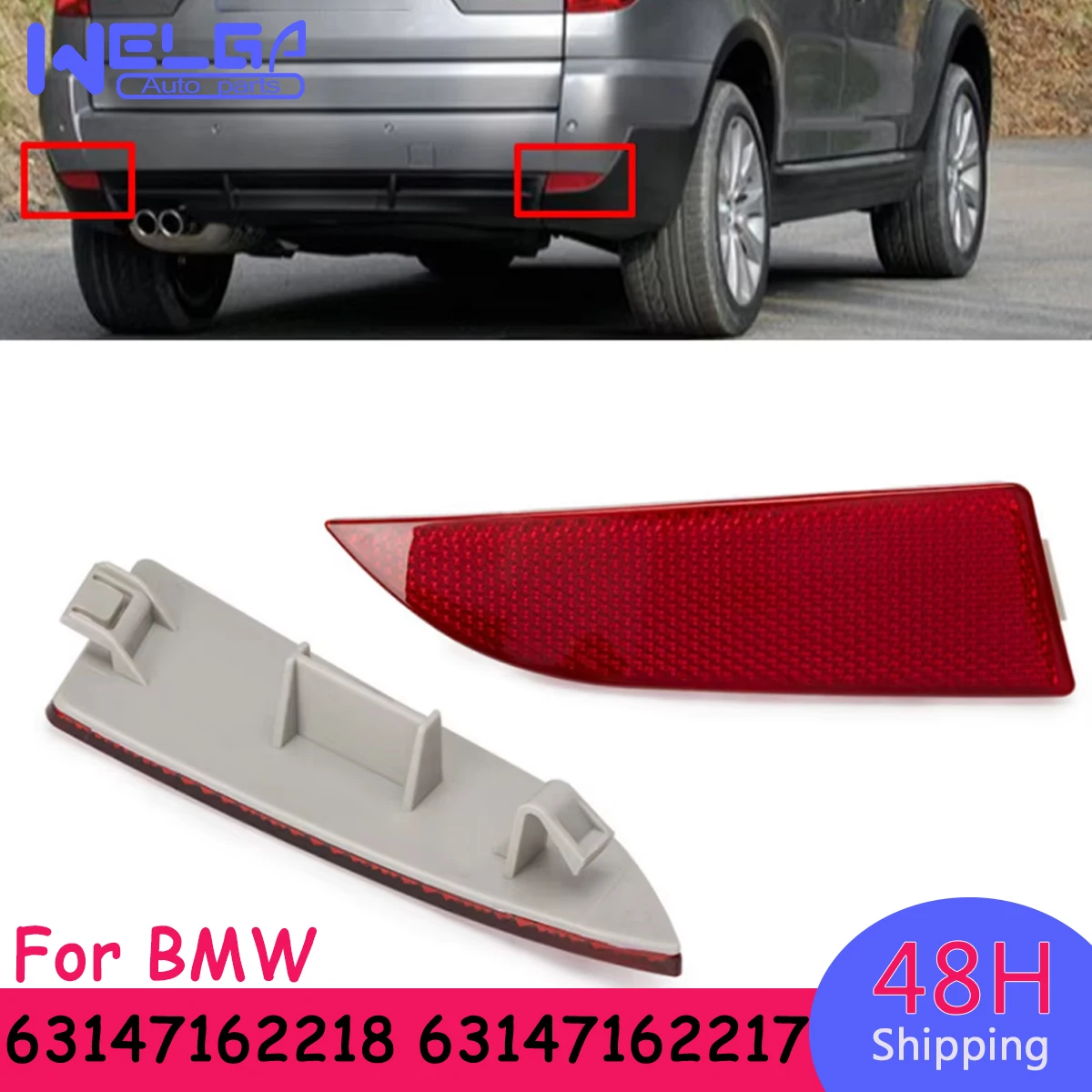 

Отражатель правого/левого заднего бампера для BMW X3 E83 2006 2007 2008 2009 2010 63147162218/63147162217