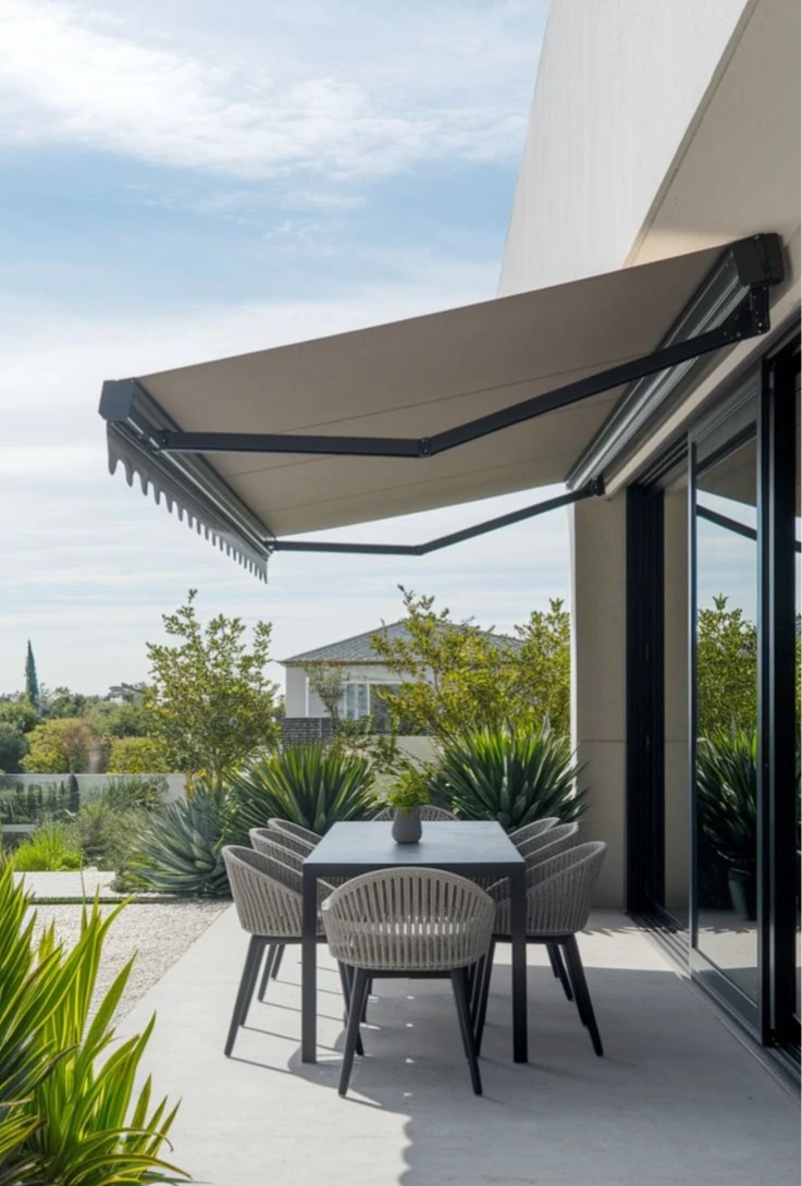Electric Retract Heavy Duty Awning Outdoor 6m 5m 3m Wall Mounted Garage Retractable Sun Shade Motorized Full Cassette Awning