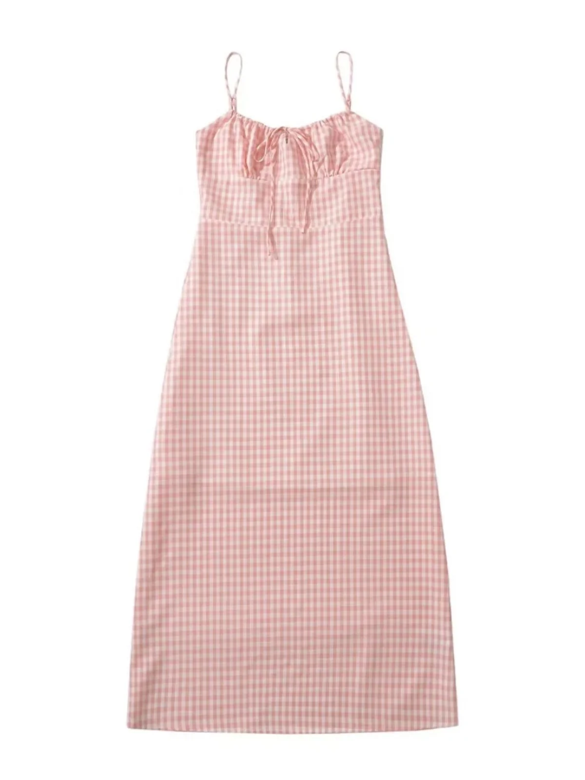 Retro fre xadrez com cinto longo dr verão fino ajuste camada base vaion alça de cintura alta dr commute sle peça única