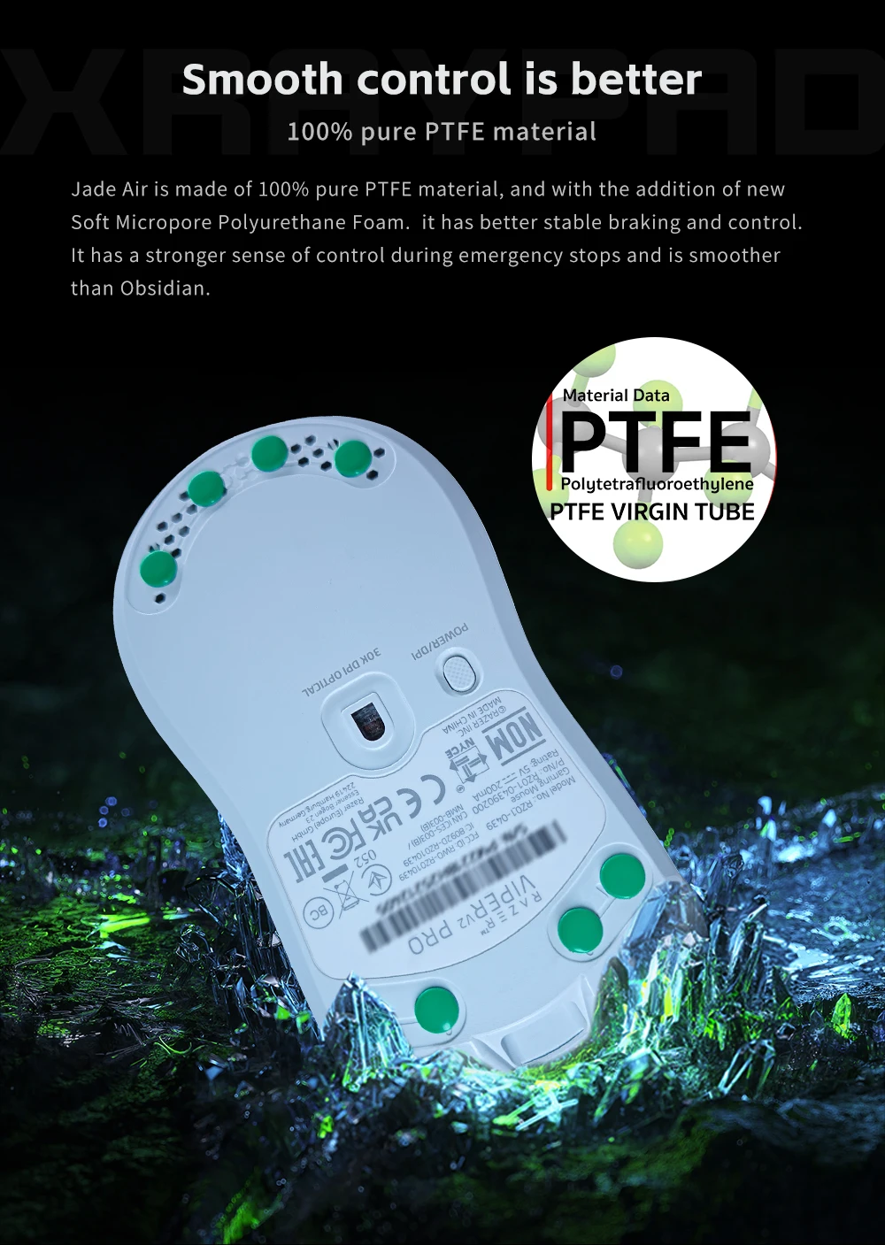 X-Raypad Jade Air Mouse Skates – Ciche i szybkie — zdjęcie produktu 4