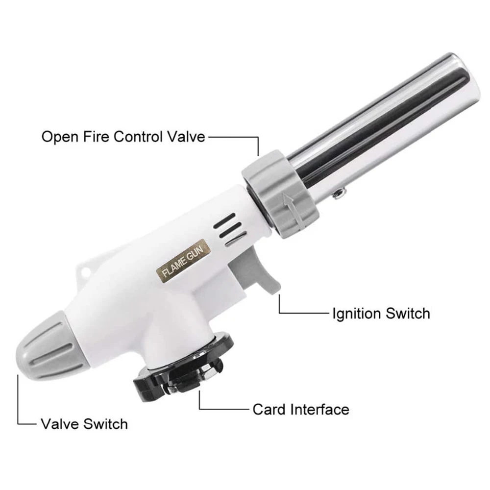 Kitchen Butane Blow Torch Lighter Culinary Torch Chef Cooking Torches Professional Adjustable Flame for BBQ, Baking, Jewelry