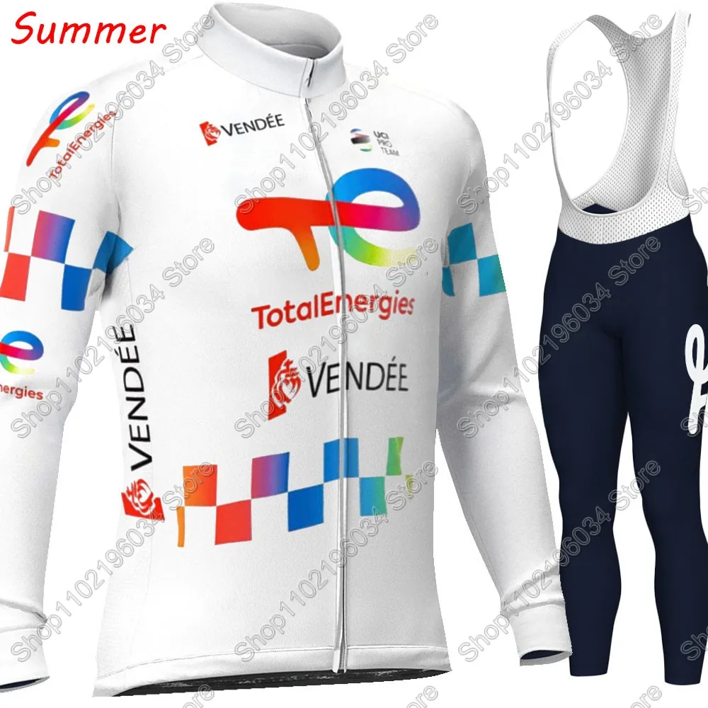 Total Energies 2025 فريق الدراجات جيرسي مجموعة الصيف الشتاء ملابس رسمية طويلة الأكمام الدراجة الجبلية الطريق السراويل مريلة Ciclismo #3