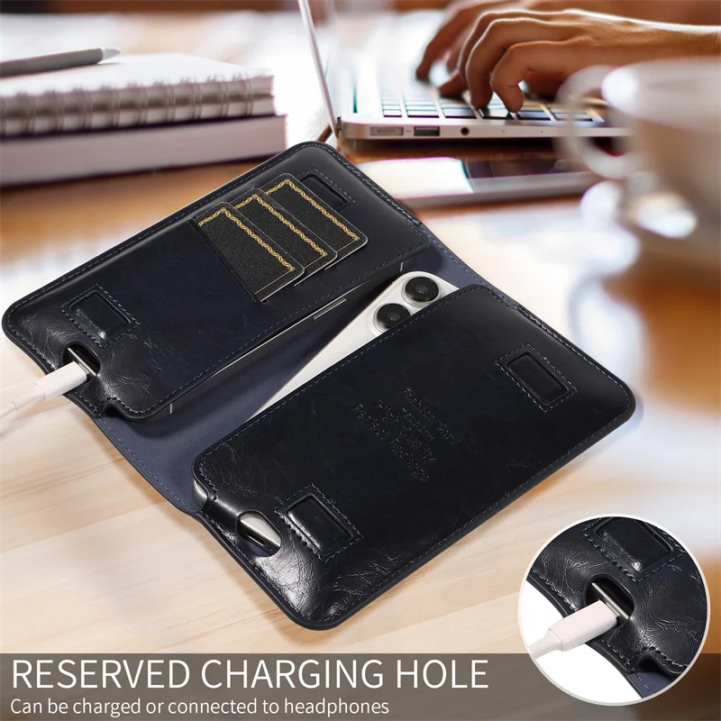 For all models of mobile phones fashionable dual mobile phone card bag magnetic suction multi card wallet case