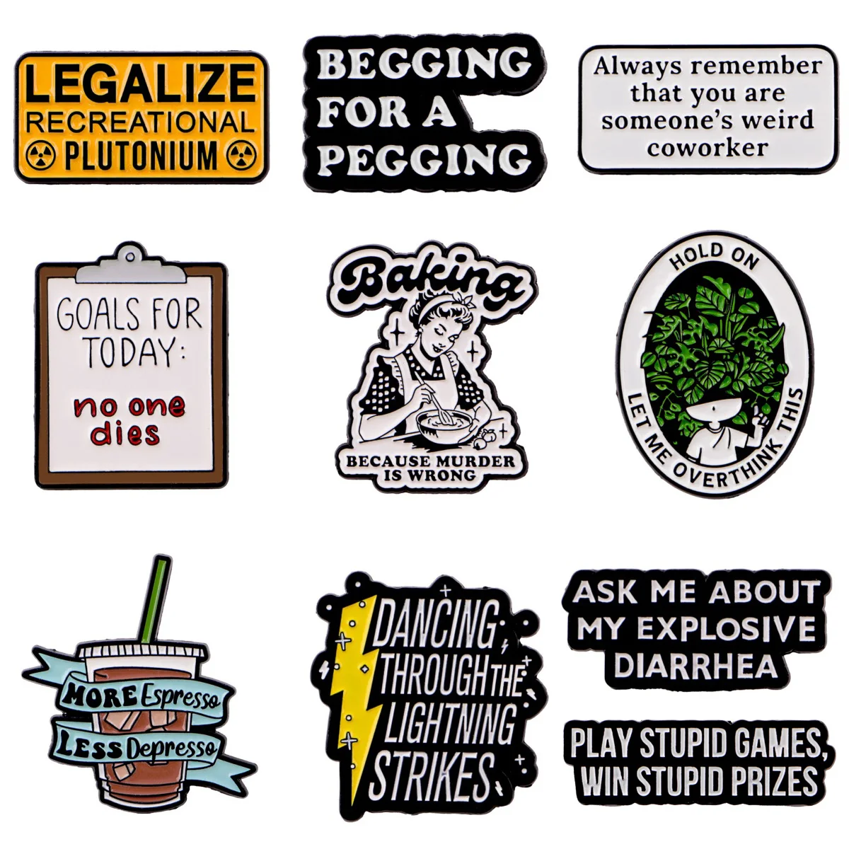 Iced Coffee Brooches For Women Funny Sayings Enamel Pin Metal Badge Jewelry Clothing Backpack Accessories Friends Gift