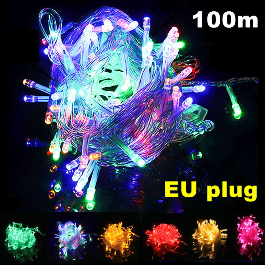 

RnnTuu Christmas Lights 10M-100M Decorative Led String Fairy Light 220V 8 Modes Garland Lights For Wedding Party Holiday Lights