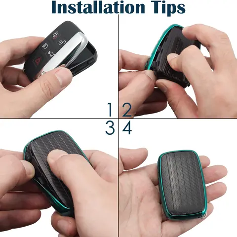 Key Fob Case Cover Compatible with Freelander 2 Discovery 4 Evoque LRX LR4 LR2 Sport XF XJ XE F-PACE Accessories Key Chain 10 best sales jaguar f pace key case - №1