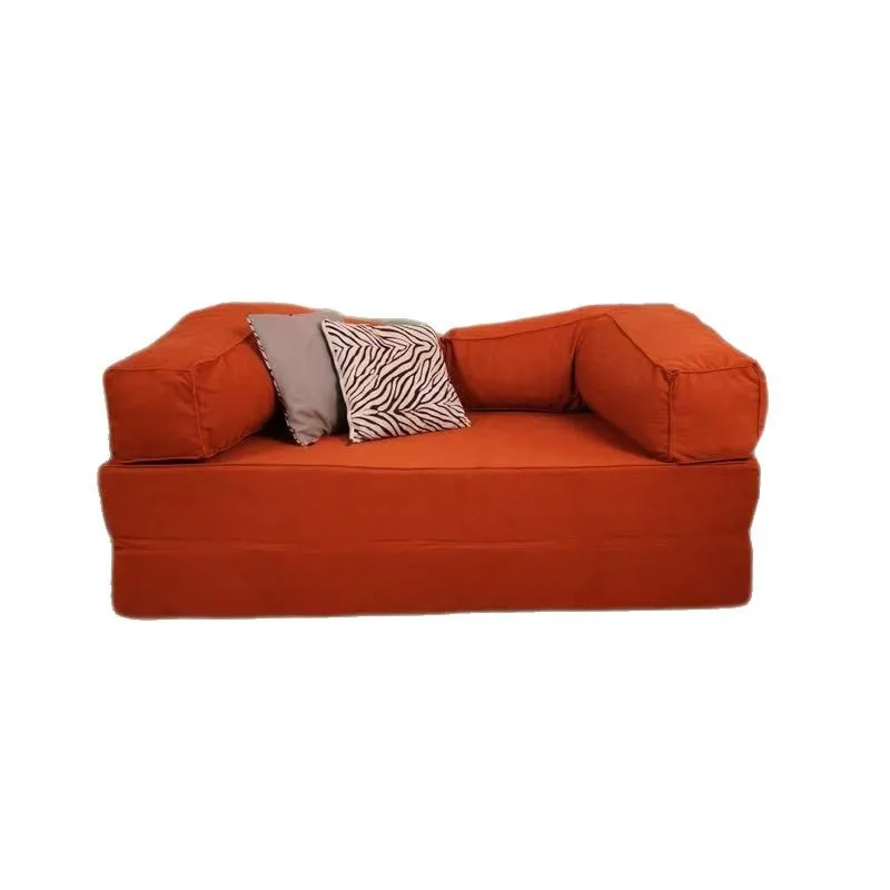 

Retro medieval fabric module straight row American sofa living room small apartment double triple folding dual-purpose sofa bed
