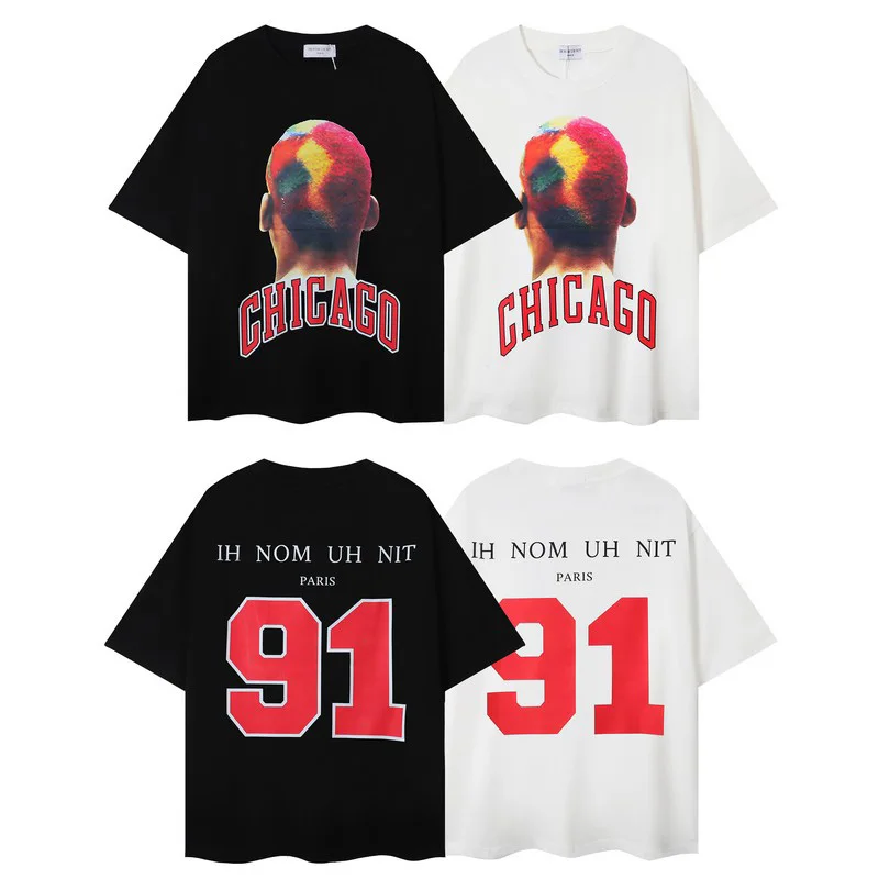 

2024ss New IH NOM UH NIT T Shirts Digit Letter Pattern Hip Hop Trend O-Neck Loose Men Woman High Quality Tops Tee