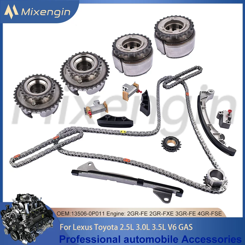 

Auto Engine Timing Chain Kit W/ Camshaft Sprocket VVT Gear For Toyota Lexus 2.5 3.0 3.5 GAS 2GR-FE 2GR-FXE 3GR-FE 4GR-FSE 05-18