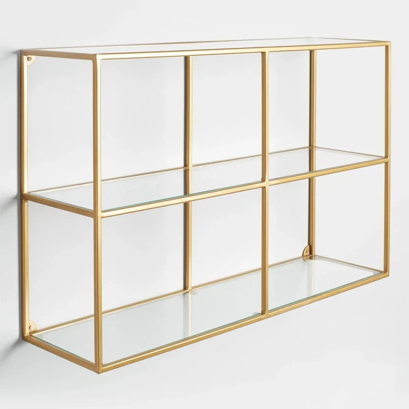 

Modern minimalist creative mounted shelves, iron art mounted wall shelves, wall cabinets, glass partitions, bookshelve