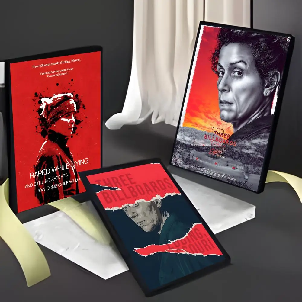 Acclaimed Crime Movie Three Billboards Outside Ebbing Missouri Poster American Film Mural Home Childrens Room Wall Decor Print