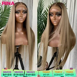 Ombre Blonde 13X6 13X4 Transparent Lace Frontal Wig Straight  Blonde with 1B Roots Wig Human Hair Lace Front Wig 5X5 Closure Wig