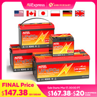 12V 50Ah 100Ah 200Ah 300Ah LiFePo4 Battery Pack 24V 36V 48V Lithium Ion Phosphate Batteries Built-in BMS For Golf Cart EV RV