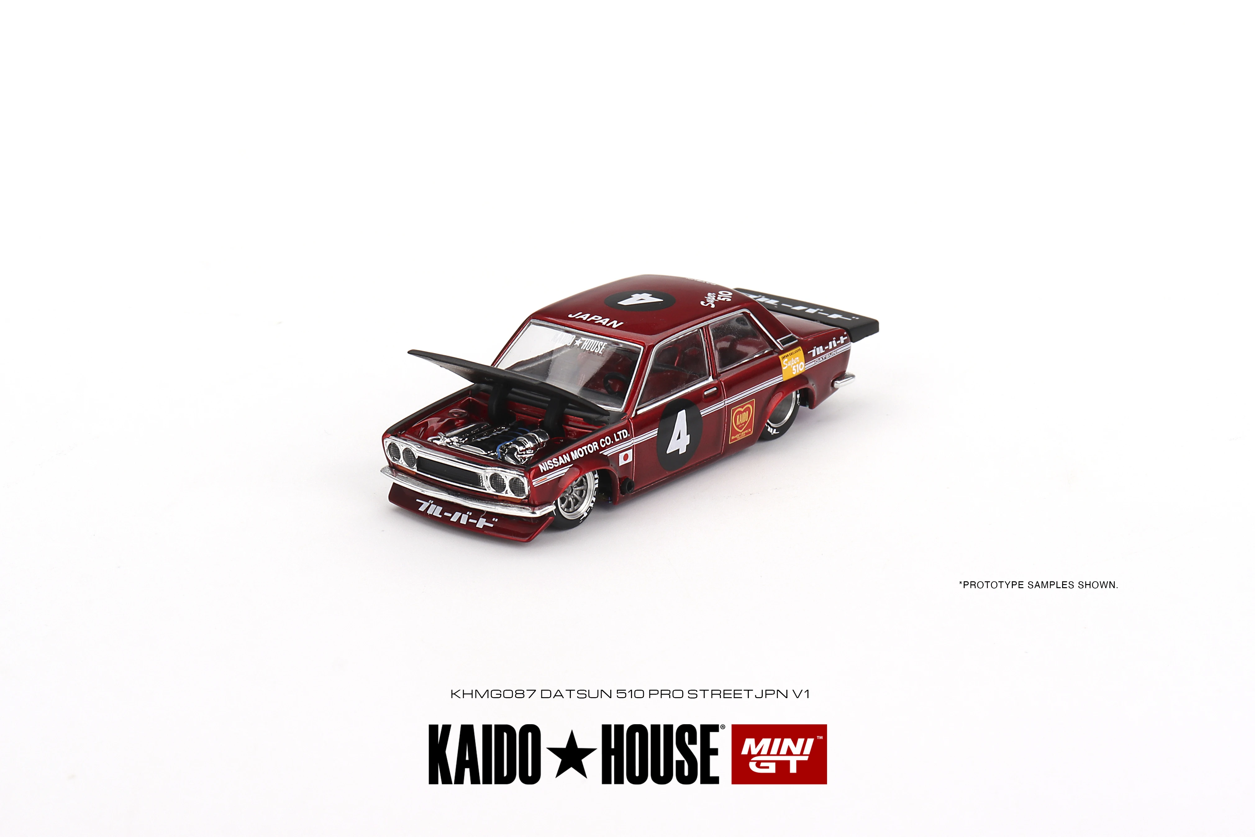 MINIGT KAIDO HOUSE 1/64 Datsun 510 Pro Street JPN V1 alloy car toy model collection gift