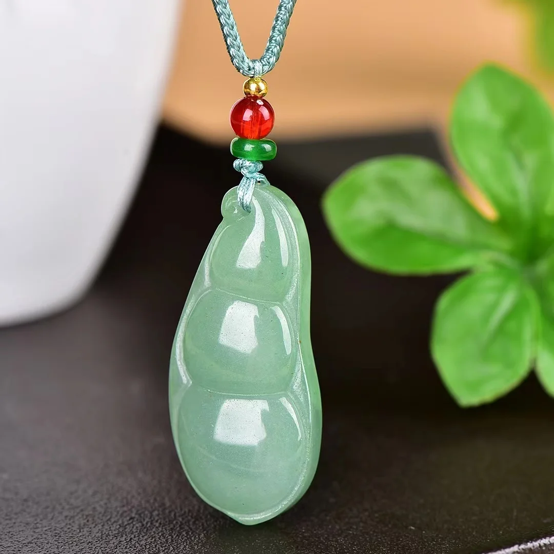 

Exquisite Aventurine Bean Pendant Jewelry 10439-4#