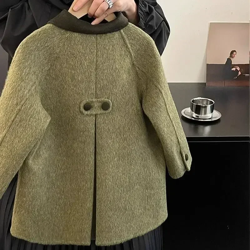 Manteau en laine double face pour enfants, vêtements à la mode, hiver, nouveau, 2025