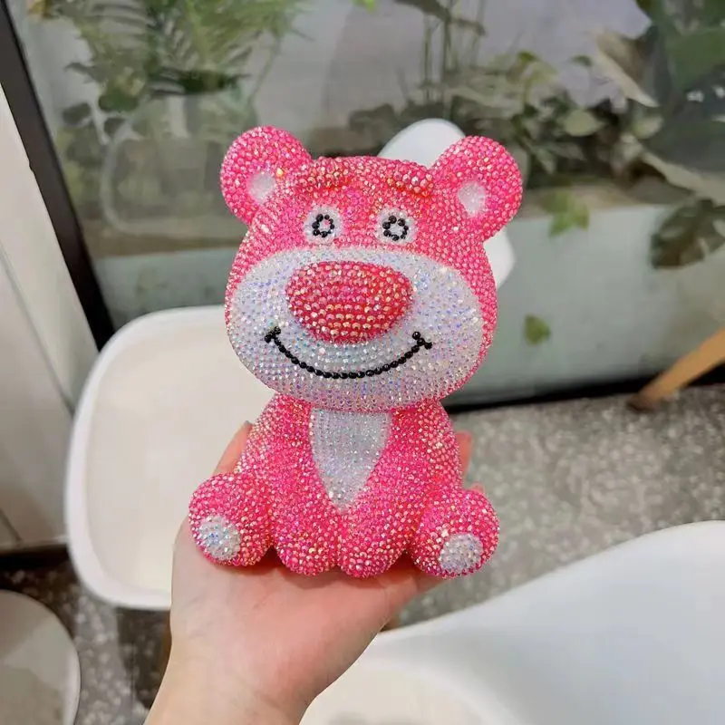 Figurine décorative de peinture diamant DIY, motifs Licorne, Stitch, Ours Fraise, Pikachu, tirelire, cadeau pour enfants, ornements, meilleures ventes