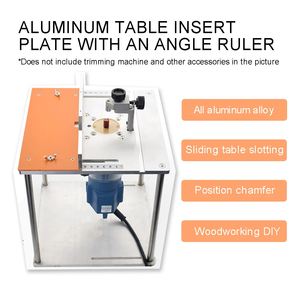 Aluminium Router Table Insert Plate Electric Wood Milling Flip Board With Miter Gauge Guide Table Saw Woodworking Work Bench