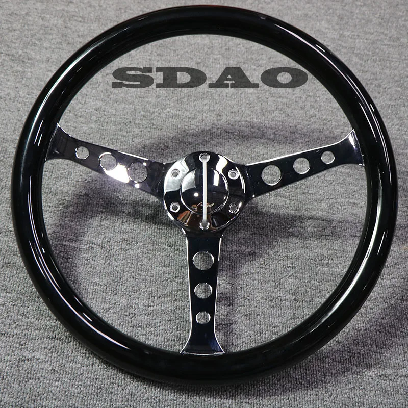 Racing Universal 380mm/15in Classic Steering Wheel Imitation Wood Materia Sport Wooden Steering Wheel