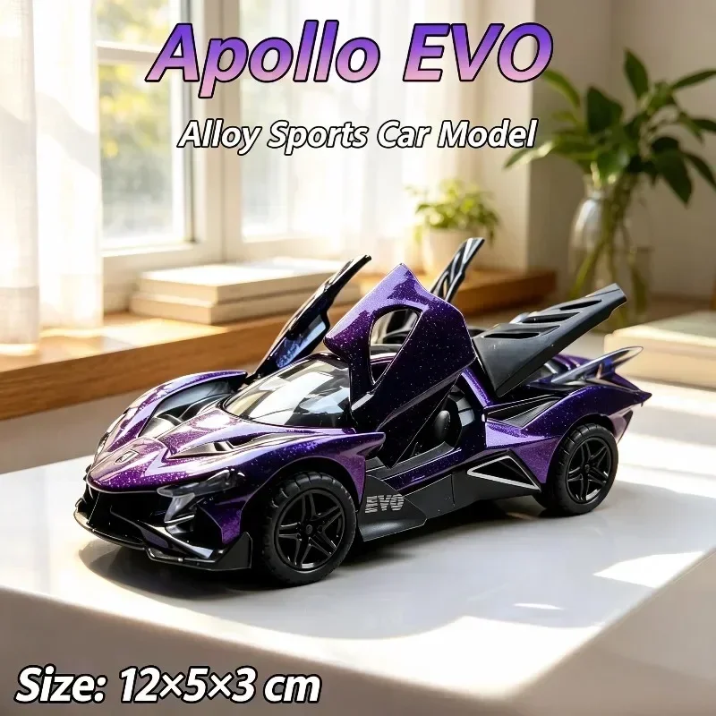 New Arrival EVO Alloy Sports Car Diecast Model, Pull Back Toy, Openable Doors, Multiple Colors, Static Display Model, Tabletop