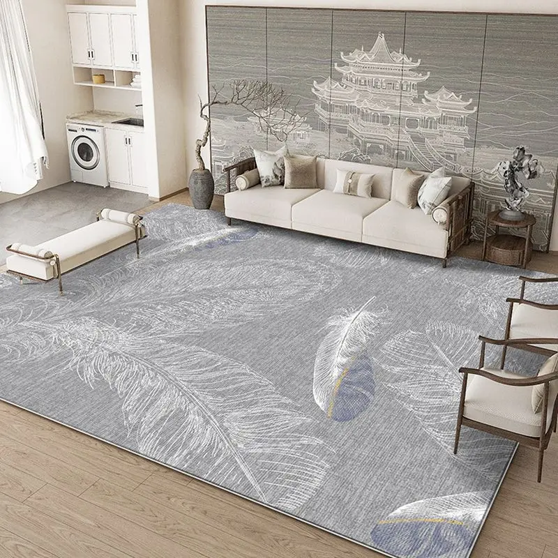VIKAMA Modern Abstract Grey Geometric Style Large Carpet Living Room Bedroom Anti slip Soft Floor Mat Home Decoration