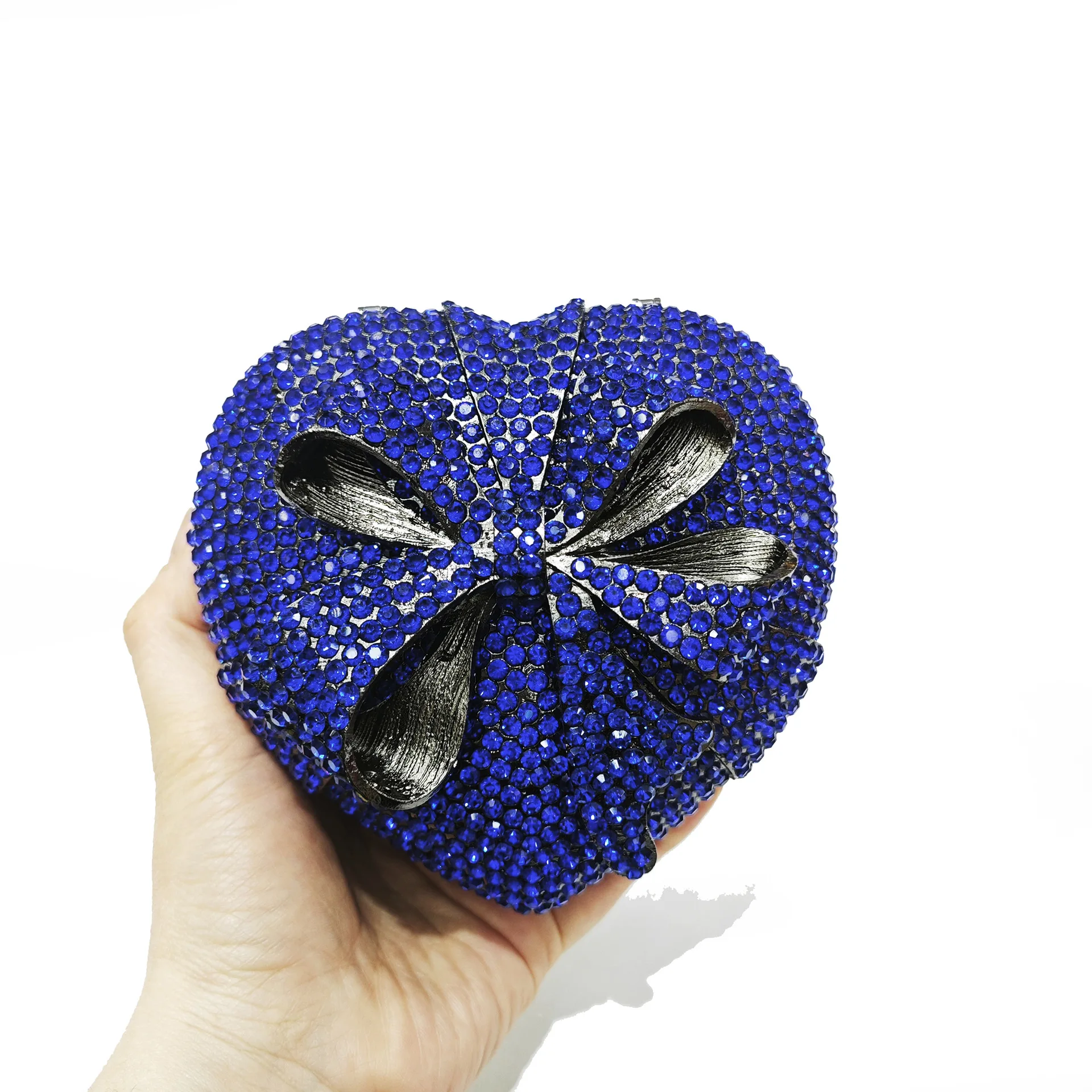 Heart Shape Women Crystal Evening Bags Party Cocktail Rhinestone Handbag Diamond Clutches  Bridal Purse Minaudiere