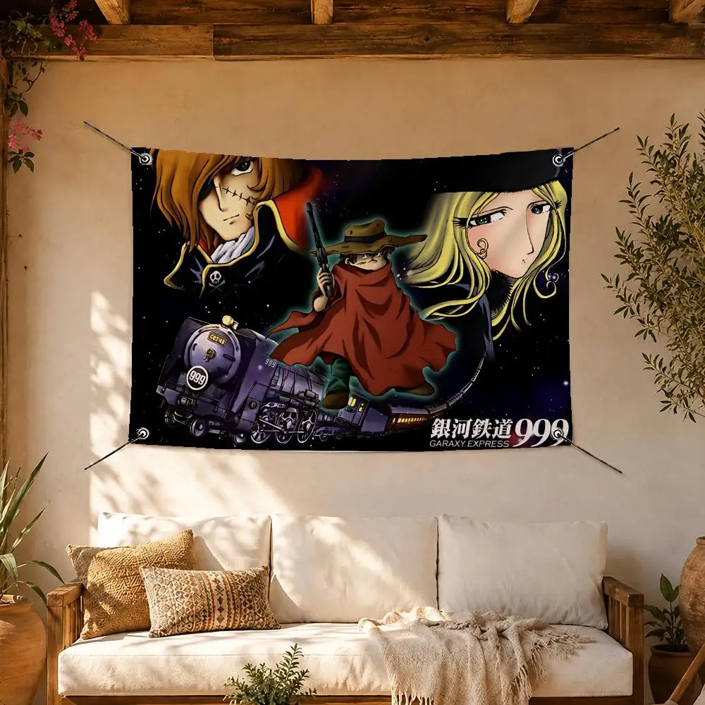Galaxy Express 999 Train Flags Room Home Decor Wall‑Hanging Art Banner, Outdoor for Bedroom Party Background Decoration