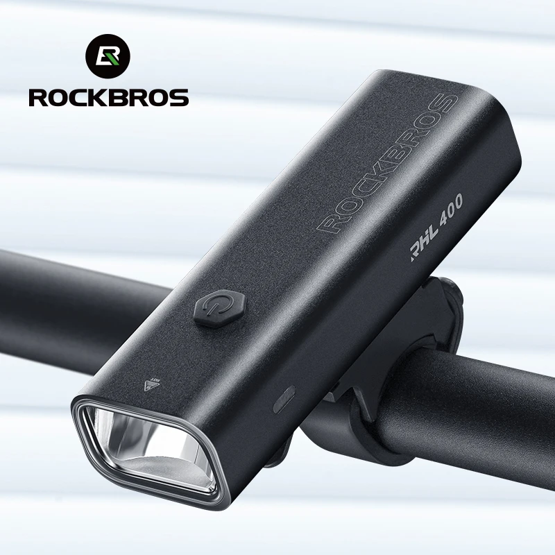 ROCKBROS – lampe de vélo étanche à la pluie, charge type-c, LED 2000mAh, phare avant de vtt, lampe de poche ultralégère en aluminium, éclairage de vélo