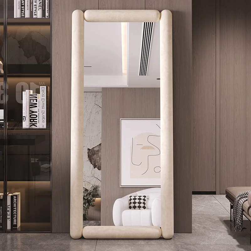 Creative Art Full Body Mirror, Modern Household Soft Decoration Mirror, Advanced Fitting Mirror Elegant Indoor Stylish Durable