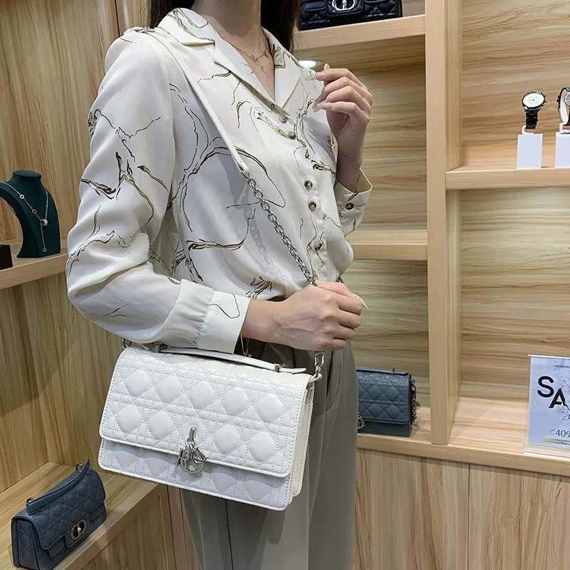 2024 Summer New High-end Feeltweed Style Handbag Classic Argyll Chain Bag Single Shoulder Crossbody Small Square Bag