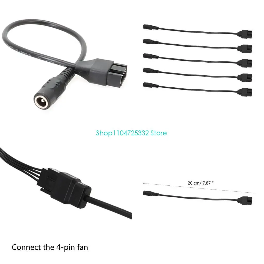 P5EA New DC5521 Power Adapter To 12V Computer Chassis Line 5.5x2.1mm to 4pin Chassis