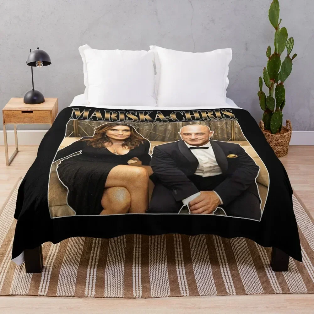 Mariska Hargitay and Chris Meloni Chriska at the Emmys vol 2 90s Inspired Throw Blanket Luxury Designer Hair Blankets