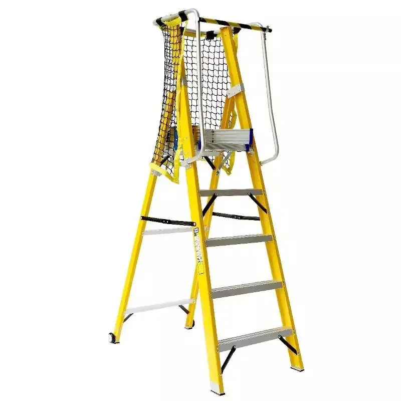 Electrical insulation ladder herringbone fiberglass platform ladder handrail fence